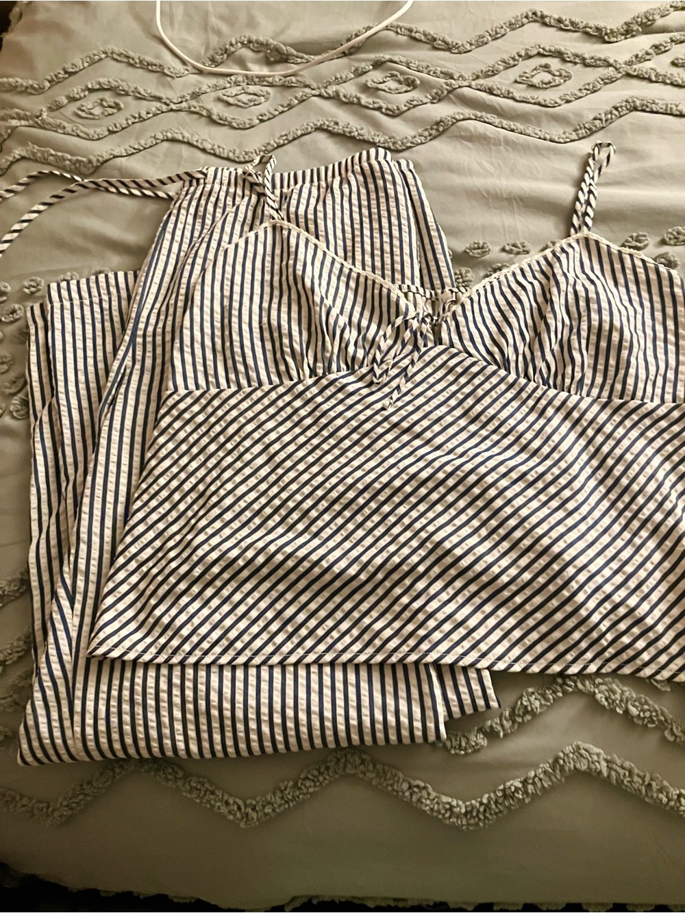 American eagle stripes set navy white xl pants tops